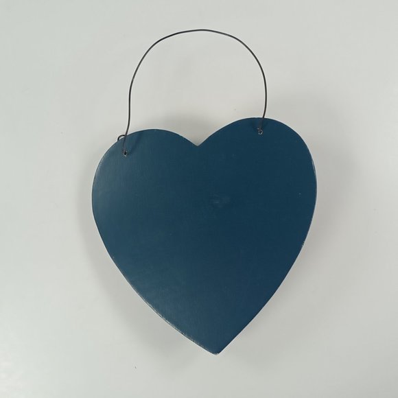 "Let it Snow" Snowman & Snowflake Blue Heart Wooden Christmas Hanging Ornament - Picture 2 of 4